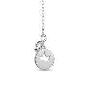 Enchanted Belle Crystal Rose and Heart Pendant in Titanium steel and Rose Copper and zinc alloy-19quot - Image 4