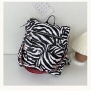 Zebra Print Simple British Style Backpack - Image 2