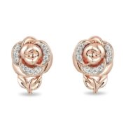 Enchanted Belle Crystal Rose Stud Earrings in Rose Copper and zinc alloy